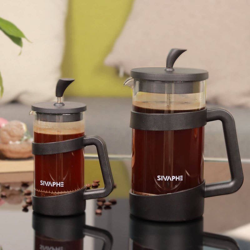 Sivaphe French Press 34oz Light-weight Durable High Borosilicate Carafe Maker 8 Cup Plastic Coffee Press Frothed - Image 2